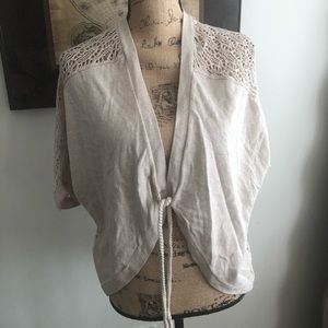 Jessica Simpson Maternity Crochet-back Cardigan